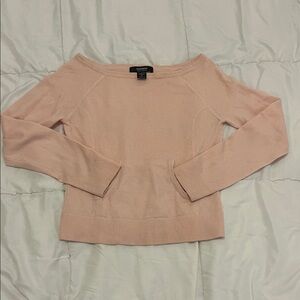 Express Women's Light Pink Boat Neck Cashmere Sweater